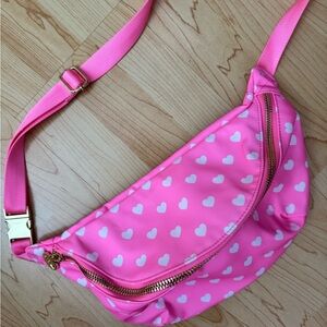Pink Heart Patterned Stoney Clover Lane Fanny Pack